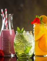 Schachtel mit 6 Kendo Tiki Shortdrinkgläsern - 57 cl